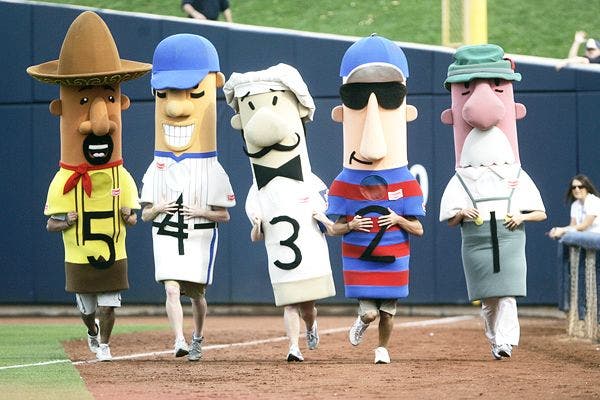 The Original 1993 Brewers Racing Sausages Costumes Could Be Yours -  Milwaukee Magazine