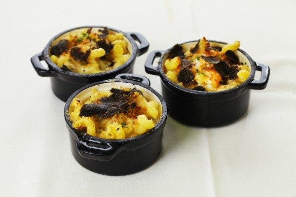BAKED MACARONI AND CHEESE WITH BLACK TRUFFLES (recipe courtesy Wolfgang Puck) 